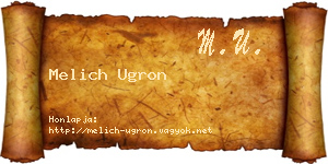 Melich Ugron névjegykártya